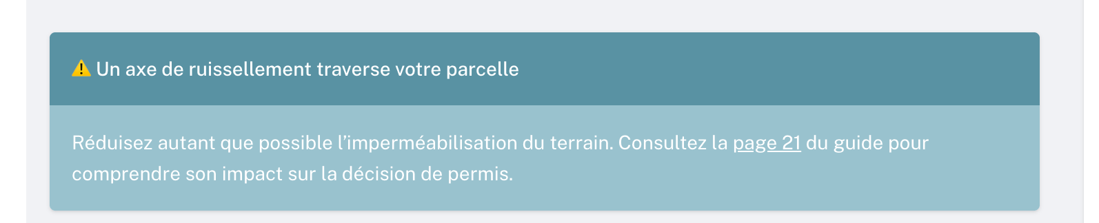 Correction axe de ruissellement