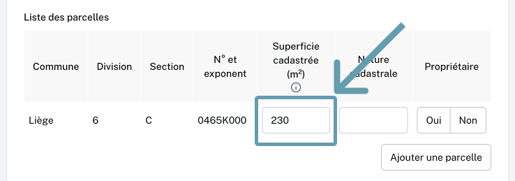 Superficie cadastrale