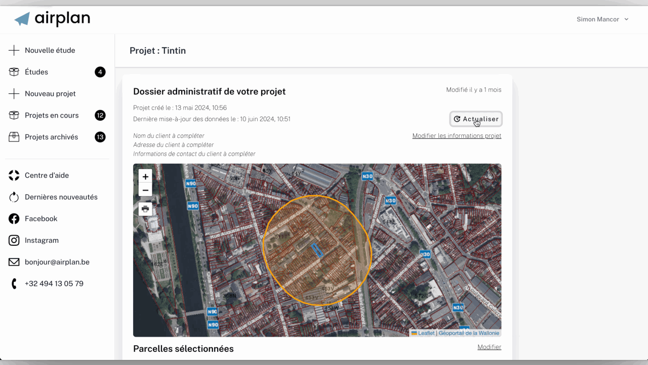 Actualisation WalOnMap